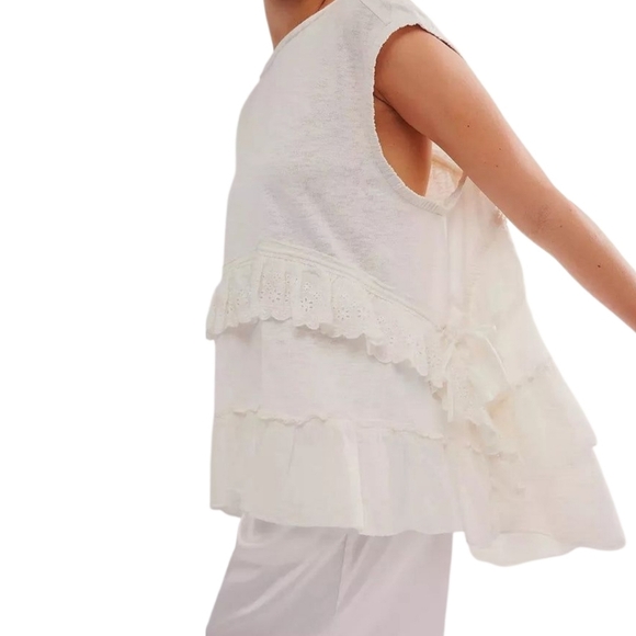 Free People Ivory Claire Tee Tunic Top, M, NWOT - Picture 3 of 9